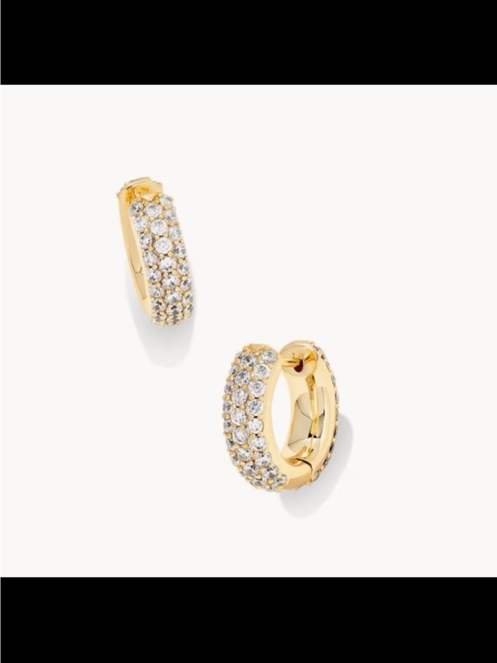 Kendra Scott Gold Crystal Pavé Huggie Earrings